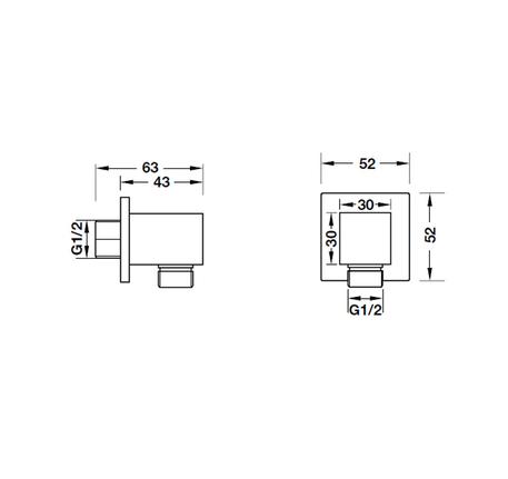 Bộ tiếp nước dạng vuông Hafele 485.60.009